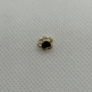 Origami Owl Silver & Black Paw Print Floating Charm